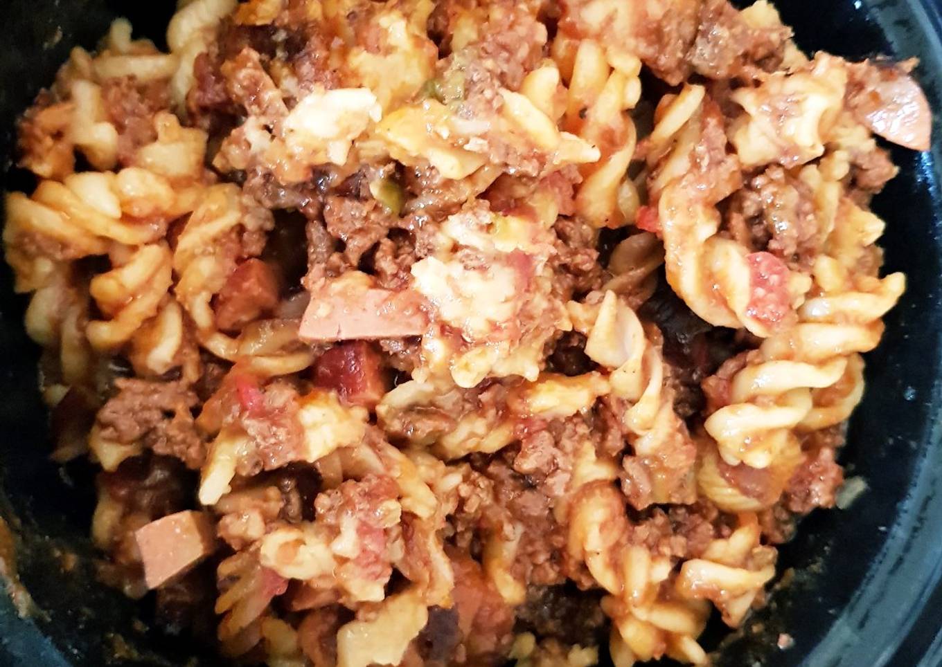 My SlowCooked Peppered Beef mince & Smoked Sausage Pasta. 😀