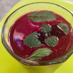 A picture of Pink juice {beet root juice}.