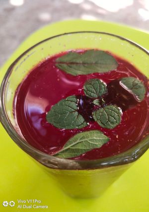 A picture of Pink juice {beet root juice}.