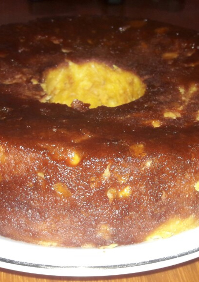 Una foto de Budín de pan con flan. Hecho por mi hija