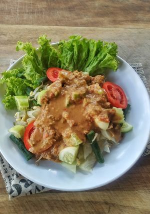 Foto resep Lotek sayur simpel
