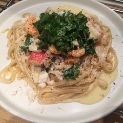 A picture of Seafood linguine.