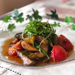 A picture of Japanese Tomato and Eggplant salad.