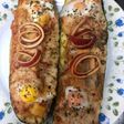 357. Calabacines rellenos con manzanas y huevos de codorniz (vegetariano)