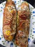 357. Calabacines rellenos con manzanas y huevos de codorniz (vegetariano)