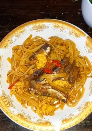 Foto resep Spaghetti / Fettucini Bumbu Sarden