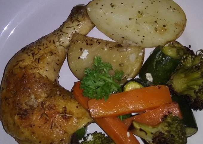 Simple Way to Prepare Homemade Roast chicken and vegetables - New Recipe Nasta