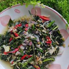 Tumis Daun Ubi dan Pepaya-レシピのメイン写真