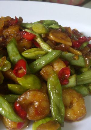 Foto resep Oseng buncis udang tabur pete ala bunda Kinan
