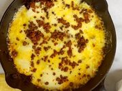 Una foto de queso fundido