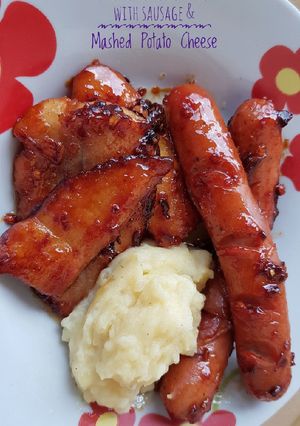 Foto resep Steak Dory Fish with Sausage & Mashed Potato
