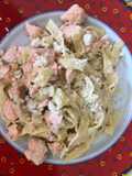 Tagliatelle en salsa con salmón