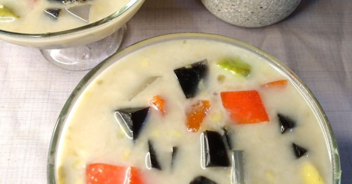 Cincau campur buah suka-suka, tetap segar tanpa es