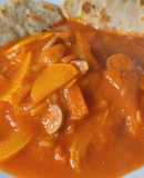 Verduras🧅🌶️guisadas con salchicha🍅🥓🥕