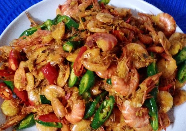 Resep Oseng Udang Cabai hijau hot melotot ala bunda shafa Anti Gagal