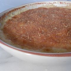 A picture of Oven baked Mashed Potatoes with Gruyére and Mozzarella Cheese.