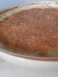 A picture of Oven baked Mashed Potatoes with Gruyére and Mozzarella Cheese.
