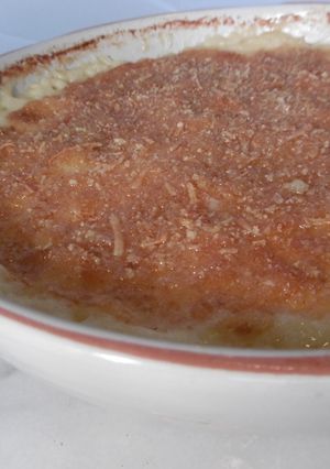 A picture of Oven baked Mashed Potatoes with Gruyére and Mozzarella Cheese.