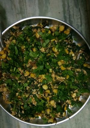 A picture of Spinach Corn Bharta.