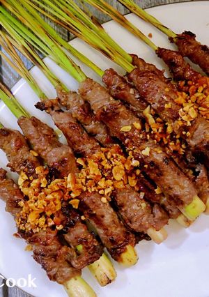 Foto resep Sate Sapi lilit Sereh ala Vietnam/ Beef Satay with Lemongrass