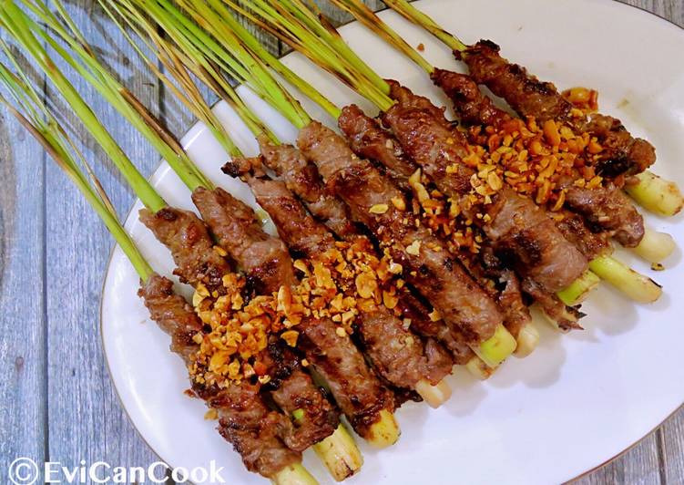 Bagaimana Membuat Sate Sapi lilit Sereh ala Vietnam/ Beef Satay with Lemongrass, Lezat Sekali