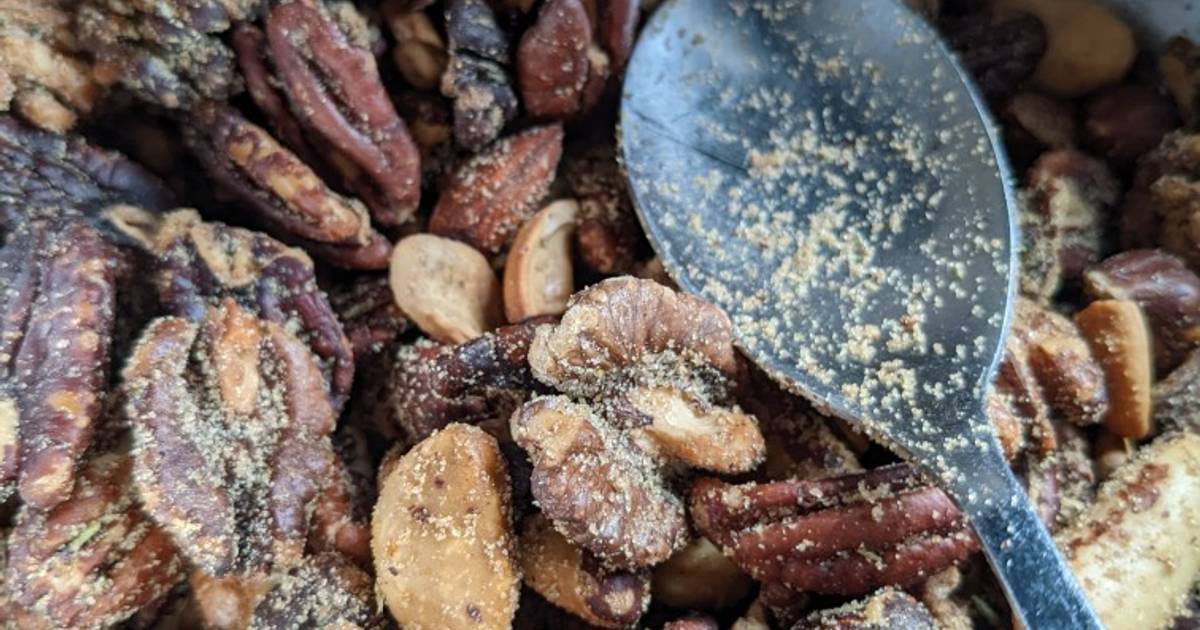 Air fryer spicy sweet roasted nuts Recipe by EmmaJane Cookpad