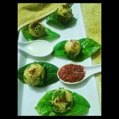 A picture of #Monsoon Rice Khichu /Gujrati Papdi loat.