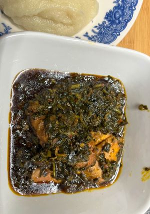 A picture of Vegetable soup/ edikang ikong.