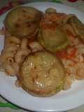 Fideos con salsa y zuccini