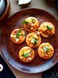 Chatpata Water Chestnut Tandoori Bites (cracker canapes)