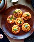 Chatpata Water Chestnut Tandoori Bites (cracker canapes)
