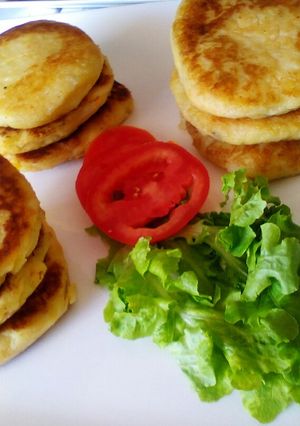 A picture of Mashed leftover potatoes pancakes.
