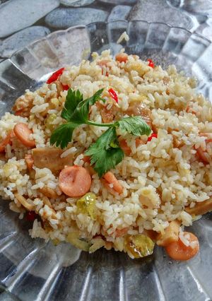 Foto resep Nasi goreng bakso + sosis tanpa kecap