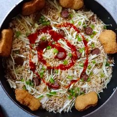 A picture of Kabab Fried Rice🤭😋.