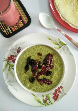 A picture of Coconut Chutney In South Indian Style.
