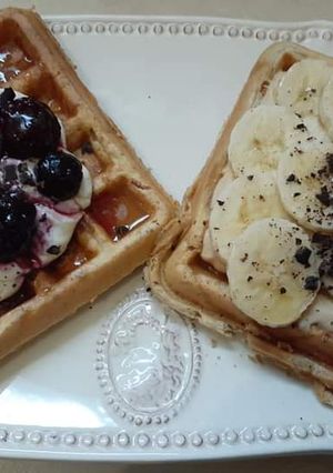 Una foto de Waffles de avena!!