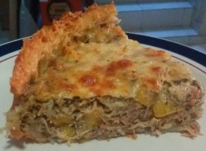 Una foto de Quiche hawaiano con pollo