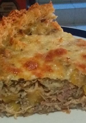 Una foto de Quiche hawaiano con pollo