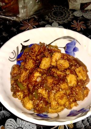 A picture of Chilli baby corn.
