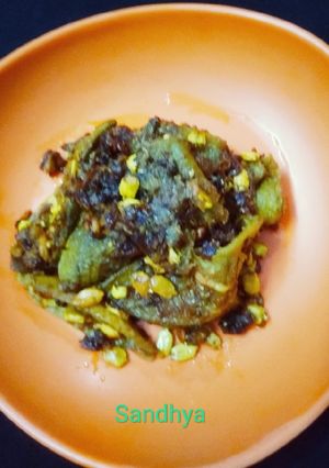 A picture of Karele ki khatti meethi sabji.