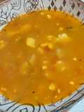 Sopa de rape, langostinos y mejillones