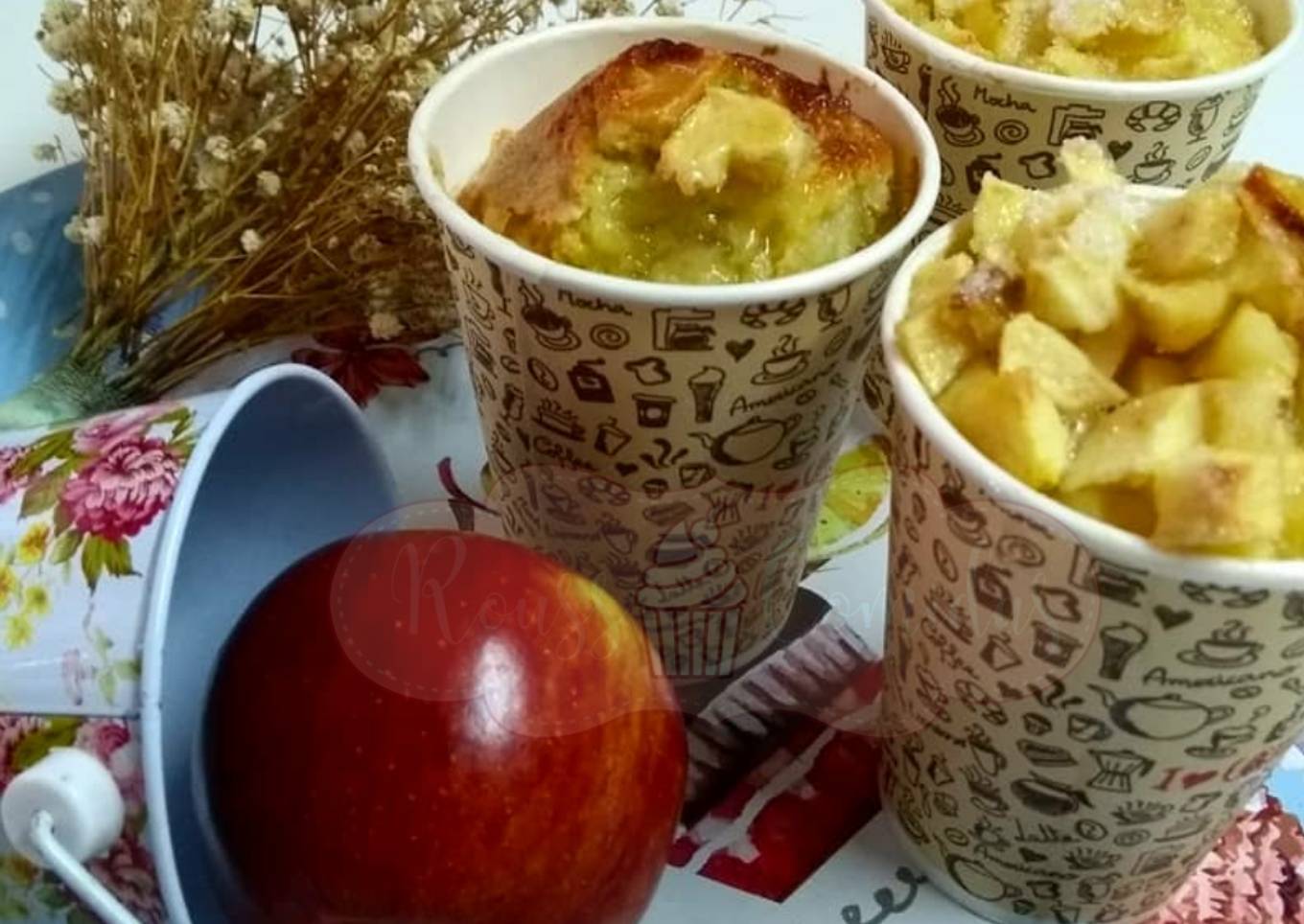 Muffins de manzana en vasos de café💪☕