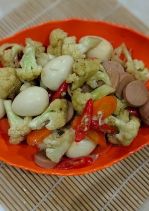 Foto resep 11. Cah Kembang Kol Telur Puyuh