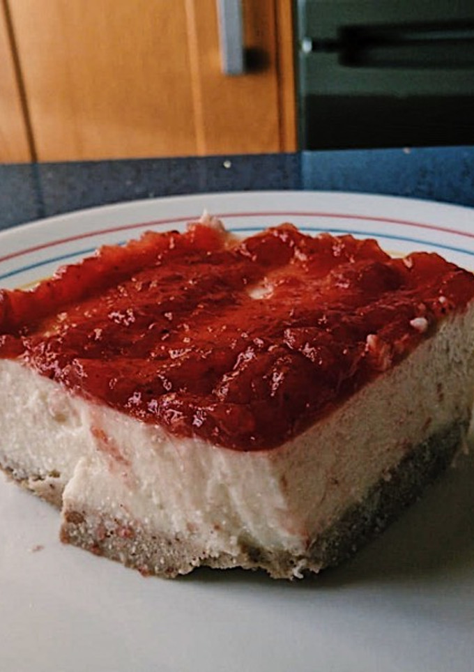 Una foto de Tarta de queso Proteica