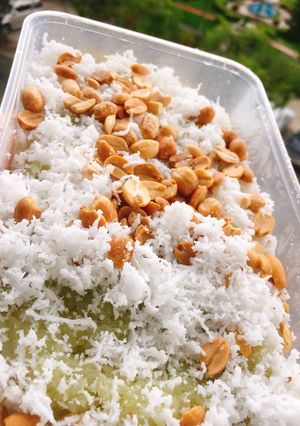Hình của món Xôi lá dứa.