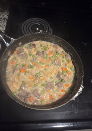A picture of One-Skillet Stew Meat and Noodles.