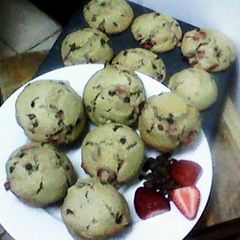 A picture of Mini Strawberry Chocolate Chip Muffins.