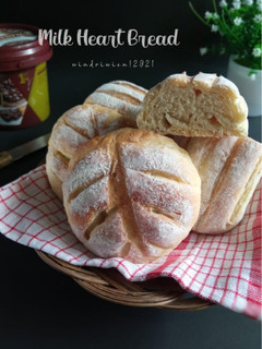 Foto resep Milk Heart Bread / MIRUKUHASU (Tanpa Ulen)