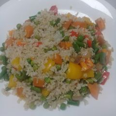 A picture of Buttered Vegetable brown Rice. #Authormarathon.