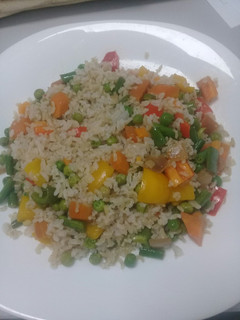 A picture of Buttered Vegetable brown Rice. #Authormarathon.